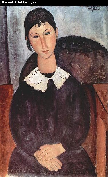 Amedeo Modigliani Elvira mit weissem Kragen